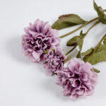 Zinnia Λουλουδι Τεχνητο 52cm Polyester Λιλα Πρασινο - Image 3