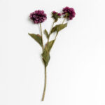Zinnia Λουλουδι Τεχνητο 52cm Polyester Μωβ Πρασινο