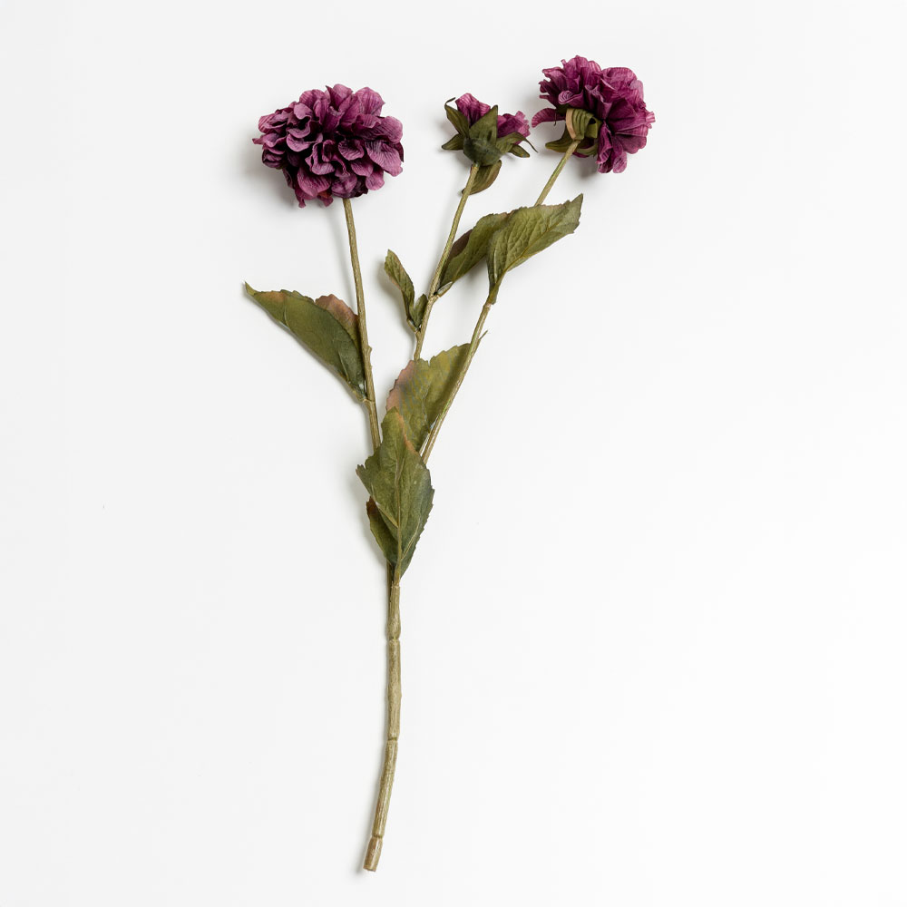 030900-HuhjK-first-_1 Zinnia Λουλουδι Τεχνητο 52cm Polyester Μωβ Πρασινο - Image 1