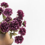 Zinnia Λουλουδι Τεχνητο 52cm Polyester Μωβ Πρασινο - Image 2