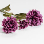 Zinnia Λουλουδι Τεχνητο 52cm Polyester Μωβ Πρασινο - Image 3
