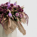 Zinnia Λουλουδι Τεχνητο 52cm Polyester Μωβ Πρασινο - Image 4