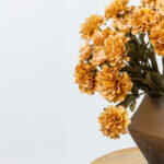 Zinnia Λουλουδι Τεχνητο 52cm Polyester Πορτοκαλι Πρασινο - Image 2