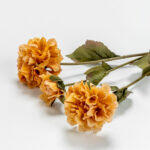 Zinnia Λουλουδι Τεχνητο 52cm Polyester Πορτοκαλι Πρασινο - Image 3