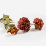 Zinnia Λουλουδι Τεχνητο 52cm Polyester Μπορντω Πορτοκαλι Πρασινο - Image 4