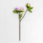Half Moon Peony Λουλουδι Τεχνητο 43cm Polyester Λιλα Λευκο Πρασινο