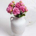 Peony Λουλουδι Τεχνητο 67cm Polyester Ροζ Πρασινο - Image 2