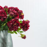 Peony Λουλουδι Τεχνητο 67cm Polyester Μπορντω Πρασινο - Image 2