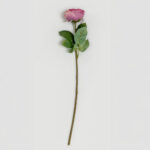 Cabbage Rose Λουλουδι Τεχνητο 66cm Polyester Ροζ Φουξια Πρασινο