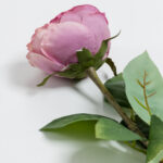 Cabbage Rose Λουλουδι Τεχνητο 66cm Polyester Ροζ Φουξια Πρασινο - Image 6