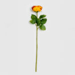 Cabbage Rose Λουλουδι Τεχνητο 66cm Polyester Terracotta Πρασινο