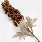 Delphinium Λουλουδι Τεχνητο 108cm Polyester Καφε Πρασινο - Image 3