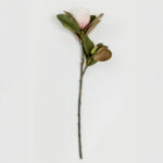 Magnolia Λουλουδι Τεχνητο 73cm Polyester Ροζ Λευκο Πρασινο