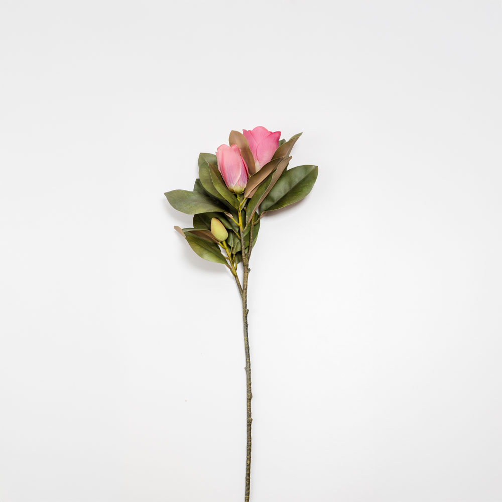 030930-UxyYj-first-_1 Magnolia Λουλουδι Τεχνητο 83cm Polyester Φουξια Πρασινο - Image 1