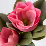 Magnolia Λουλουδι Τεχνητο 83cm Polyester Φουξια Πρασινο - Image 3