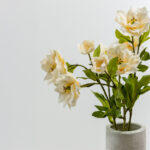 Hibiscus Λουλουδι Τεχνητο 66cm Polyester Μπεζ Πρασινο - Image 2