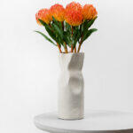 Campanula Λουλουδι Τεχνητο 61cm Polyester Πορτοκαλι Πρασινο - Image 2