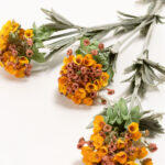 Sweet Alyssum Λουλουδι Τεχνητο 78cm Polyester Πορτοκαλι Πρασινο - Image 3