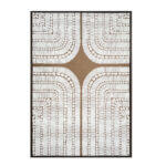 New Age Πινακας Διακοσμησης Με Κορνιζα 80x120x4cm Καμβας Μπεζ Καφε Ξυλο Καφε