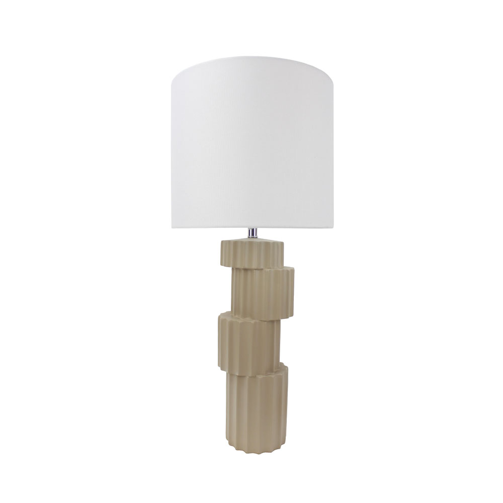031382-2lX8I-first-_1 Oles Φωτιστικο Επιτραπεζιο 72cm Polyresin Μπεζ Λινο Λευκο - Image 1