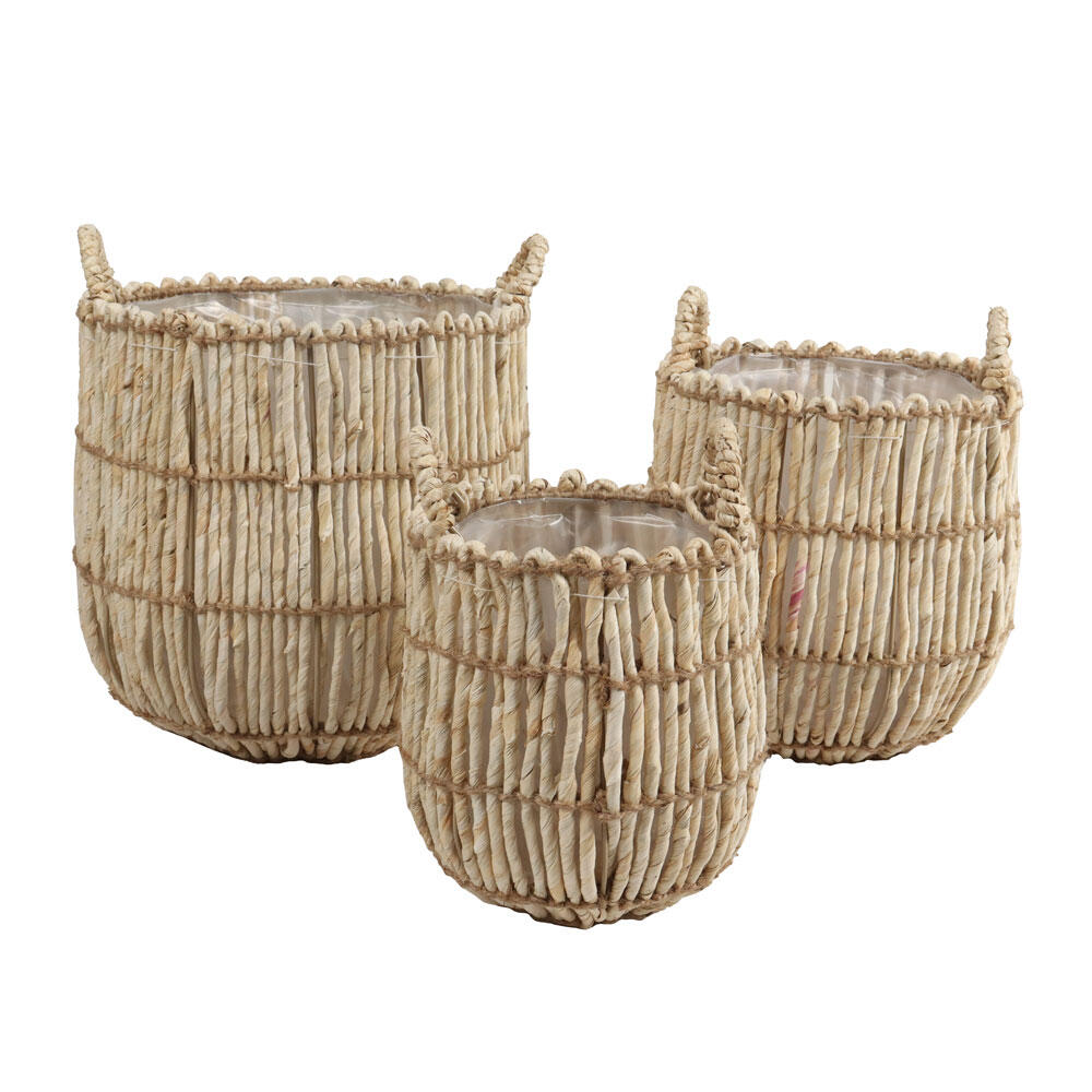 031532-DecTB-first-_1 Theros Καλαθι Set 3τμχ 30x30x32cm Φυλλα Καλαμποκιου Φυσικο - Image 1