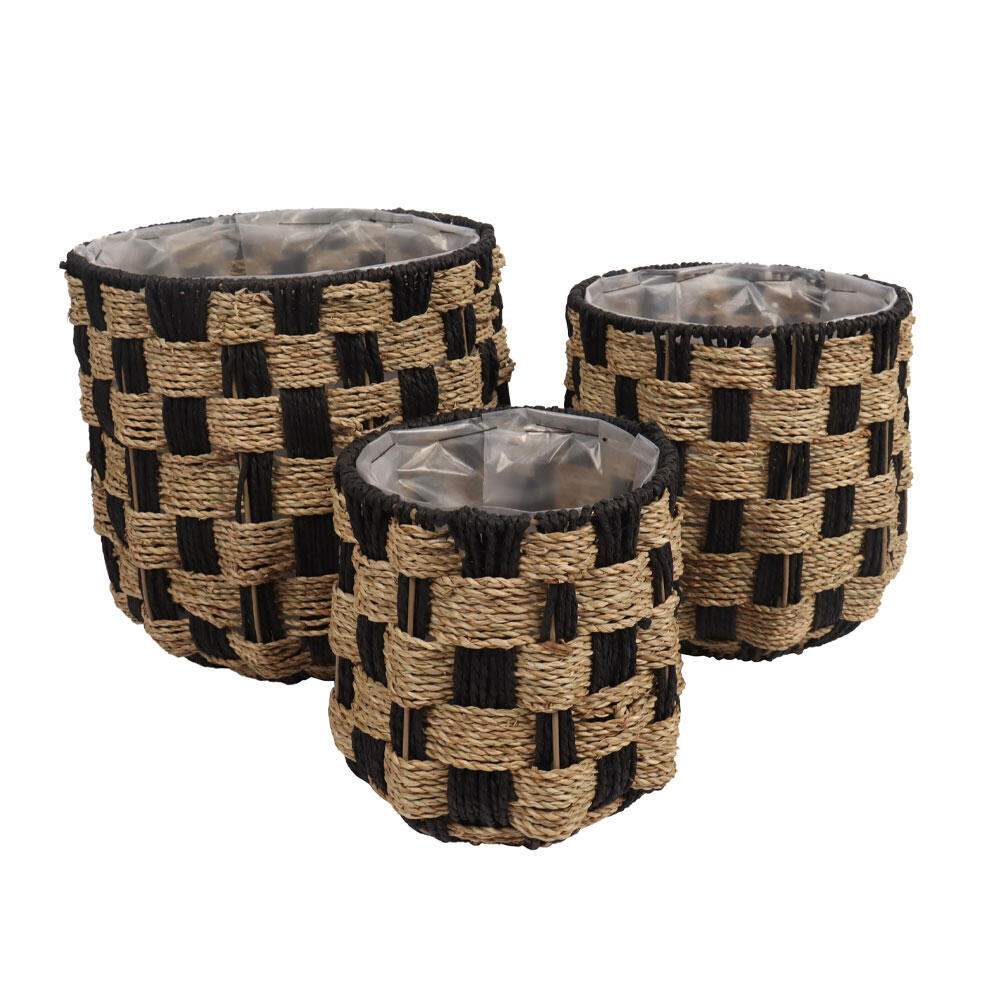 031540-E9EMQ-first-_1 Sulien Καλαθι Set 3τμχ 34x34x31cm Seagrass Φυσικο Μαυρο Paper Rope - Image 1