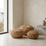 Kea Καλαθι Με Καπακι Set 3τμχ 40x40x19cm Seagrass Φυσικο - Image 2