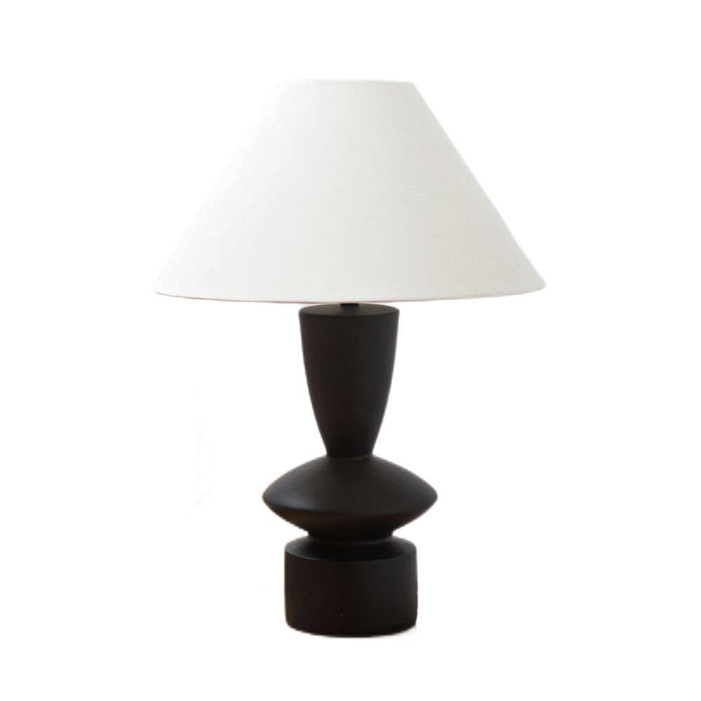 031592-Yt5dV-first-_1 Atieno Φωτιστικο Επιτραπεζιο 41x41x62cm Resin Μαυρο Λινο Γκρι - Image 1