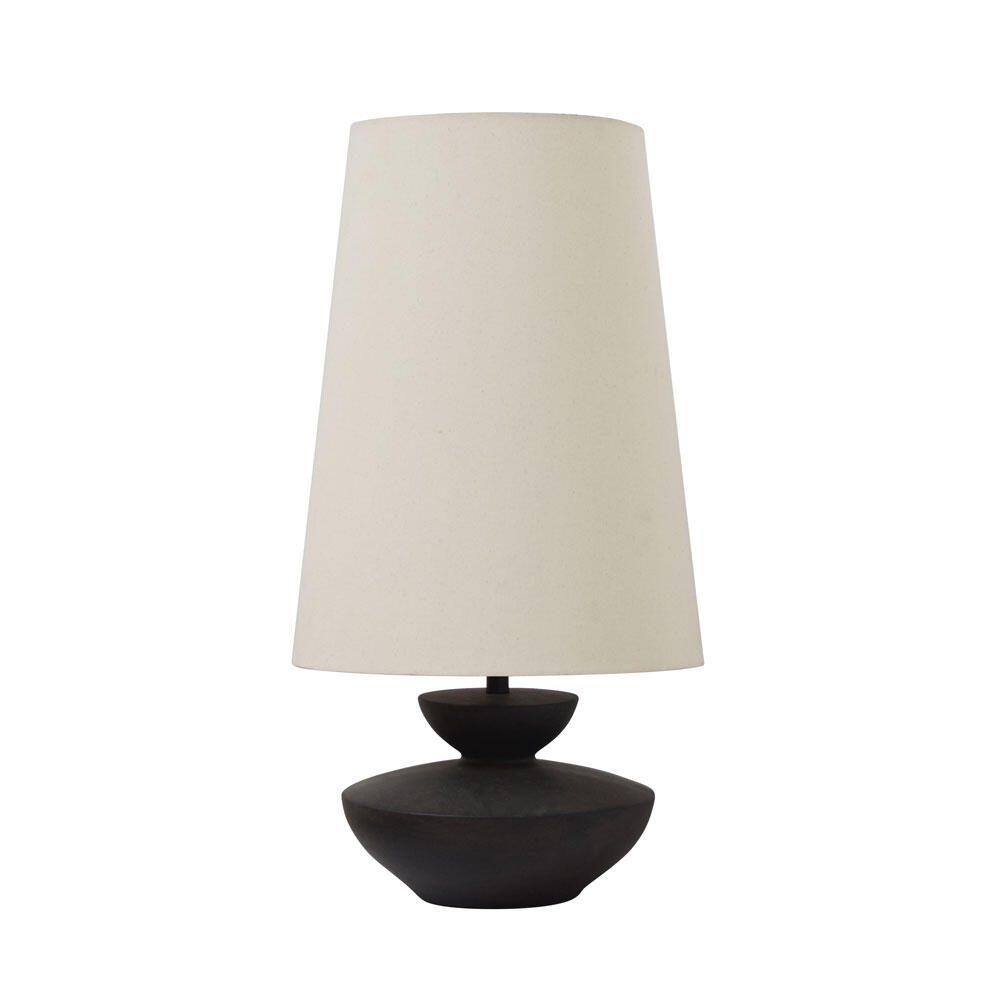031593-OlgMb-first-_1 Omondi Φωτιστικο Επιτραπεζιο 35x35x66cm Resin Μαυρο Λινο Μπεζ - Image 1