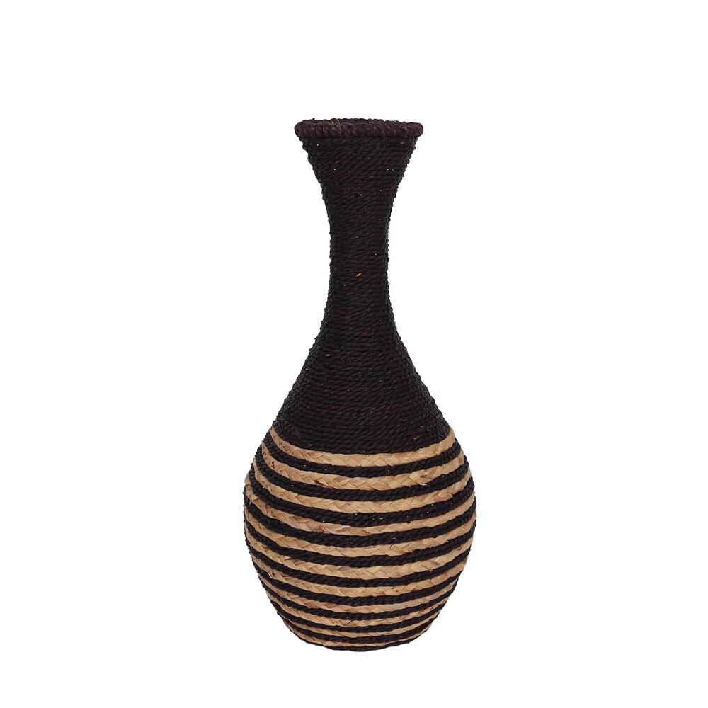 031702-gM6GN-first-_1 Nubia Βαζο 24x24x54cm Μεταλλο Μαυρο Φυσικο Σχοινι - Image 1