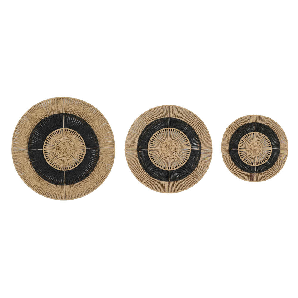 031705-Mxqp9-first-_1 Nubia Διακοσμητικο Τοιχου Set 3τμχ 60x60x5cm Μεταλλο Μαυρο Φυσικο Χαρτι - Image 1