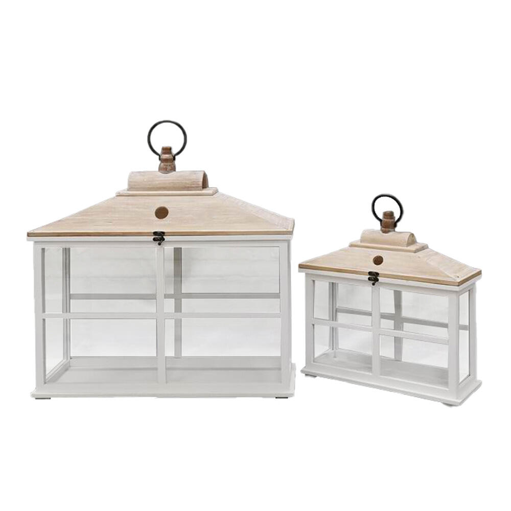 032011-Yb1xk-first-_1 Sikinos Φαναρι 62x22x59cm Ξυλο Ελατου Λευκο White Washed Γυαλι - Image 1