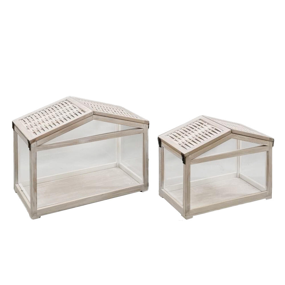 032014-OuuTG-first-_1 Sikinos Φαναρι 46x26x34cm Ξυλο Ελατου White Washed Γυαλι - Image 1