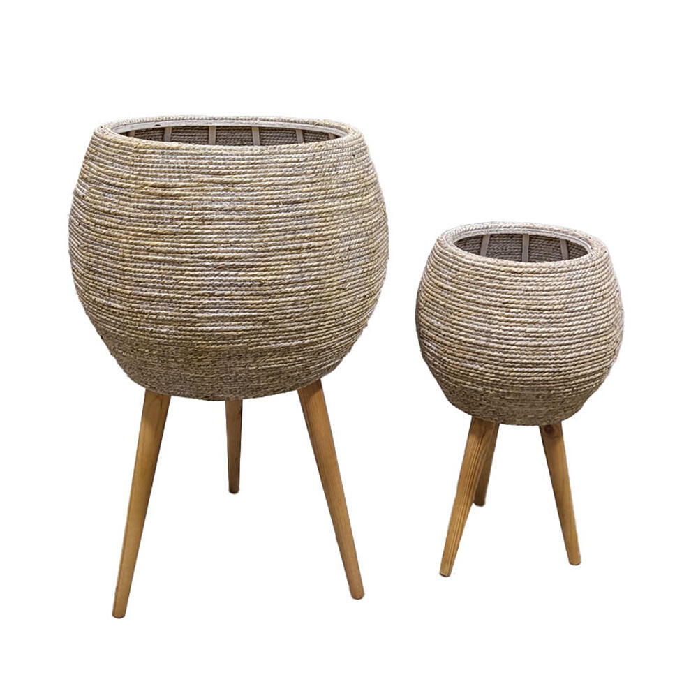 032033-aJPTX-first-_1 Corda Κασπω 39x39x60cm Ξυλο Ελατου White Washed Φυσικο Grass - Image 1