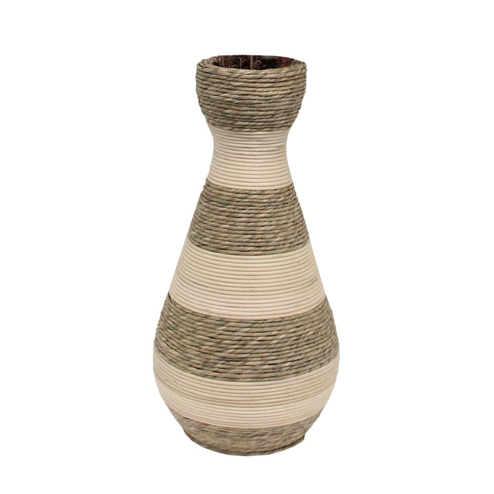 032069-l3VD3-first-_1 Sikinos Βαζο 25x25x50cm Σχοινι Φυσικο Μπεζ Plywood - Image 1