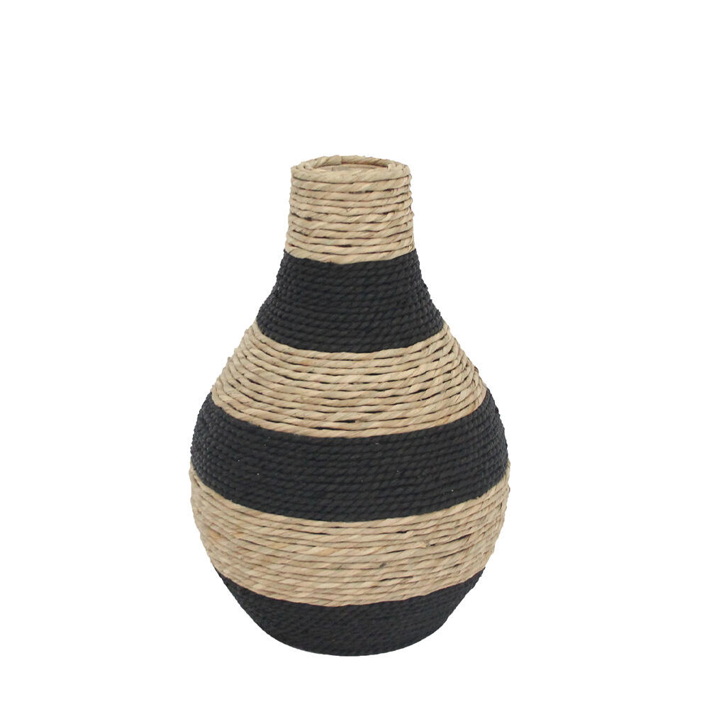 032076-KrVuf-first-_1 Nubia Βαζο 29x29x43cm Σχοινι Φυσικο Μαυρο Plywood - Image 1