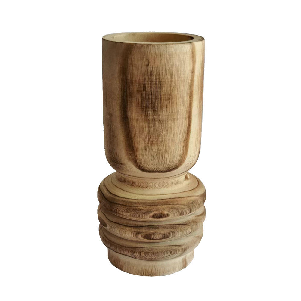 032227-QPfp5-first-_1 Kengo Βαζο 16x16x34cm Ξυλο Φυσικο - Image 1