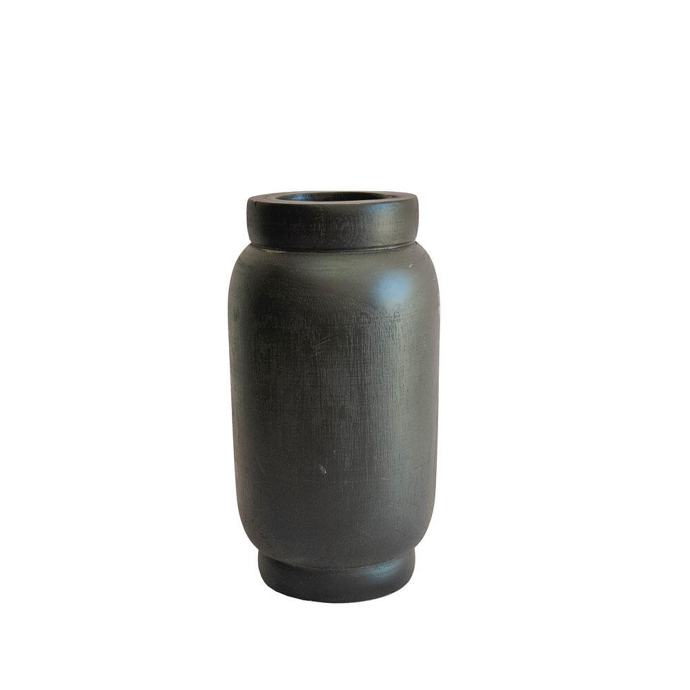 032272-8c6yb-first-_1 Nubia Βαζο 16x16x30cm Ξυλο Μαυρο - Image 1