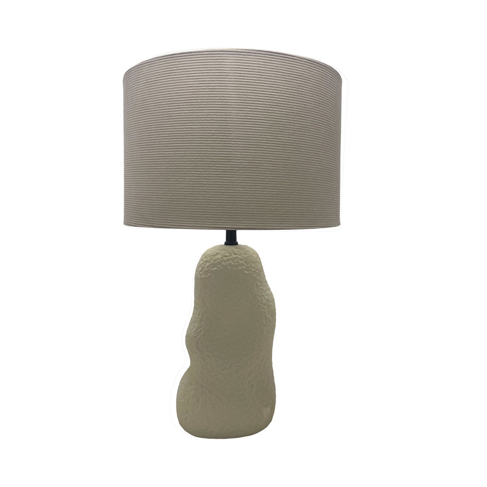 032352-9K40s-first-_1 Sang Φωτιστικο Επιτραπεζιο 30x30x52cm Κεραμικο Μπεζ Βελουδο Μπεζ - Image 1
