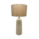 Zed Φωτιστικο Επιτραπεζιο 35x35x65cm Κεραμικο Μπεζ Bamboo Φυσικο