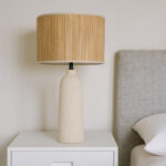 Zed Φωτιστικο Επιτραπεζιο 35x35x65cm Κεραμικο Μπεζ Bamboo Φυσικο - Image 2