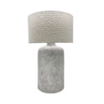 Mortar Φωτιστικο Επιτραπεζιο 40x40x66cm Κεραμικο Γκρι Λινο Λευκο