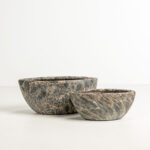 Gasher Κασπω Σετ 2τμχ 46x22x20cm Κεραμικο Ανθρακι Μπεζ