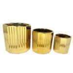 Oro Κασπω Σετ 3τμχ 18x18x18cm Κεραμικο Χρυσο