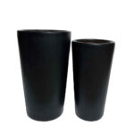 Onyx Γλαστρα Σετ 2τμχ 32x32x53cm Κεραμικο Μαυρο