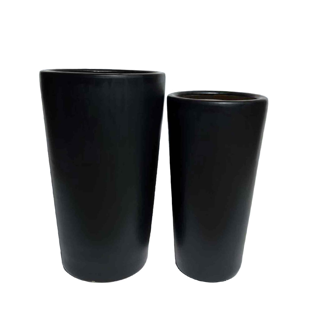 032472-uyPrc-first-_1 Onyx Γλαστρα Σετ 2τμχ 32x32x53cm Κεραμικο Μαυρο - Image 1