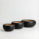 Onyx Κασπω Σετ 3τμχ 43x43x18cm Κεραμικο Μαυρο