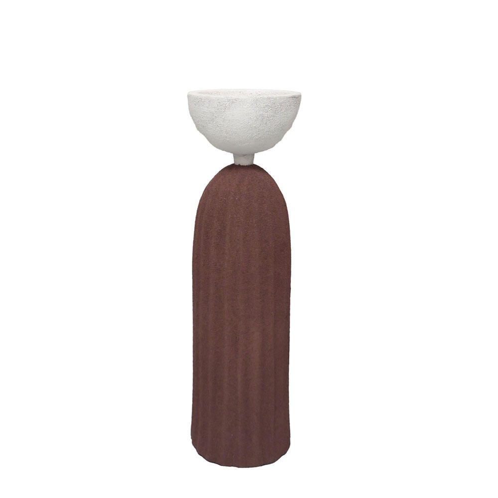 032522-tbwTa-first-_1 Nathen Κηροπηγιο 9x9x29cm Αλουμινιο Terracotta Λευκο - Image 1