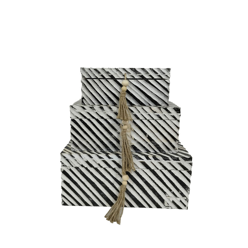 032592-WJuXw-first-_1 Ronan Κουτι Αποθηκευσης Σετ 3τμχ 38x25x17cm Ξυλο Μαυρο Ασπρο - Image 1