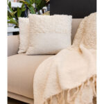 Simpul Ριχταρι Διακοσμητικο 130x170cm Υφασμα Λευκο Μπεζ - Image 2